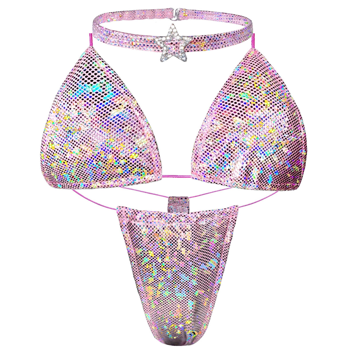ACE Tieable Microkini Set + Choker: Halo Baby Pink