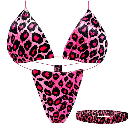 ACE Tieable Microkini + Garter: Kitten Velvet Pink