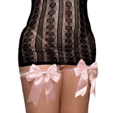 Lil' Sweetie Dress w. Sleeves: Black w. Pink Bows