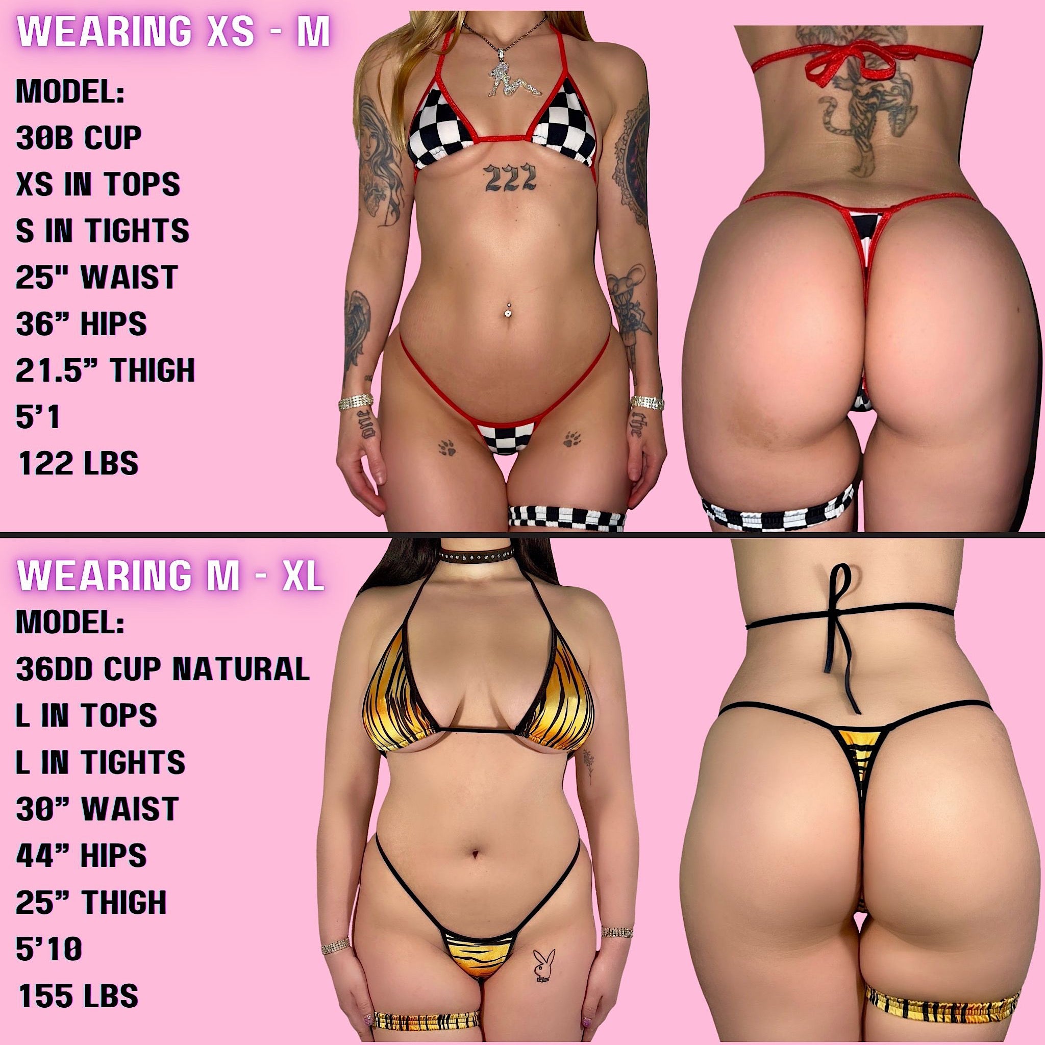 Stripper Exotic Dancer 3 Piece Set w. Garter: Checkers w. Red Trim