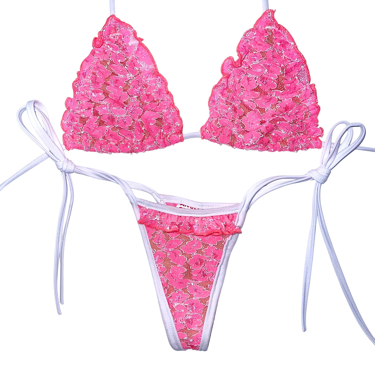 Girly Pop Frilly Trim Set: Malibu Doll Pink Lace
