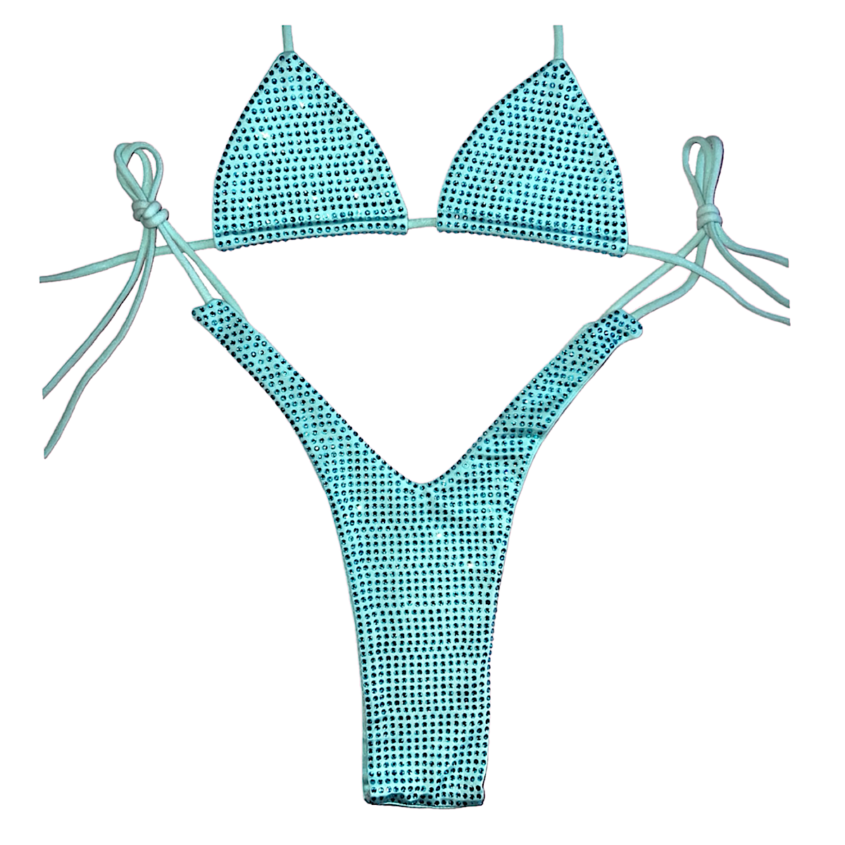 Angel Aura Hi Waist Set: Bedazzled Baby Blue