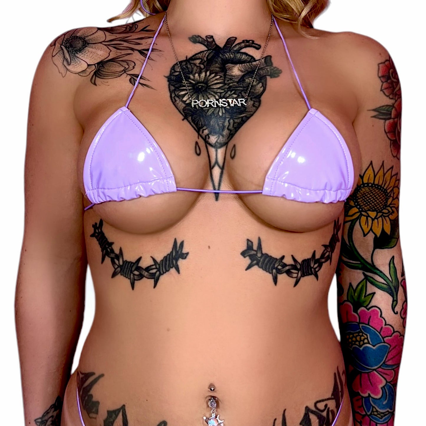 ACE Tieable Microkini + Garter: Latex Lilith Lilac