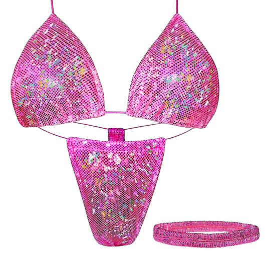 ACE Tieable Microkini + Garter: Halo Candy Pink