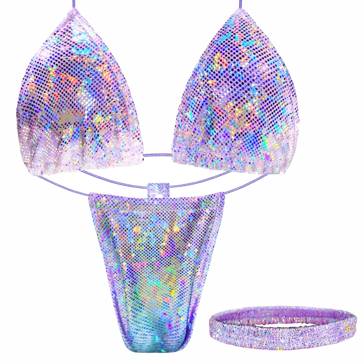 ACE Tieable Microkini + Garter: Halo Lavender