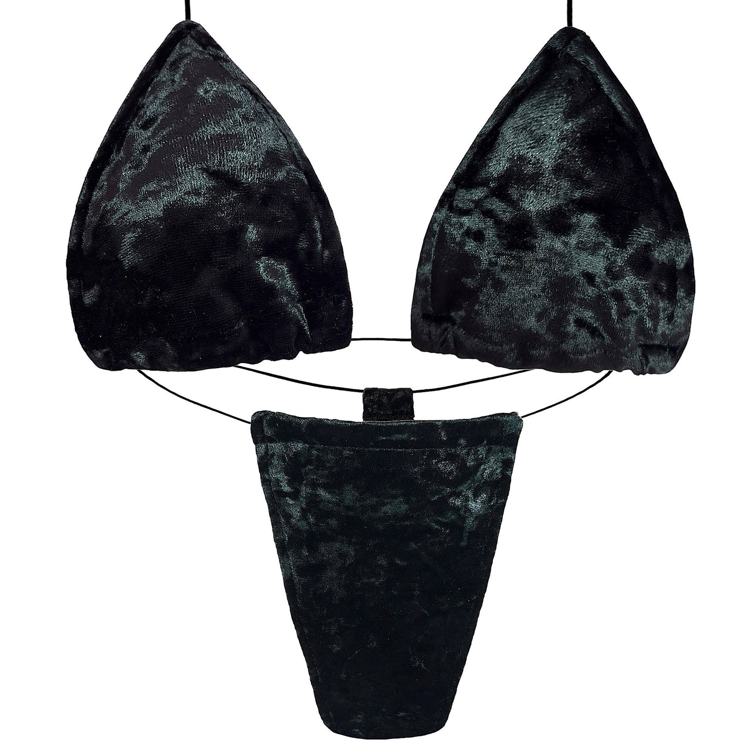 ACE Tieable Microkini + Garter: Velvet Crush Black