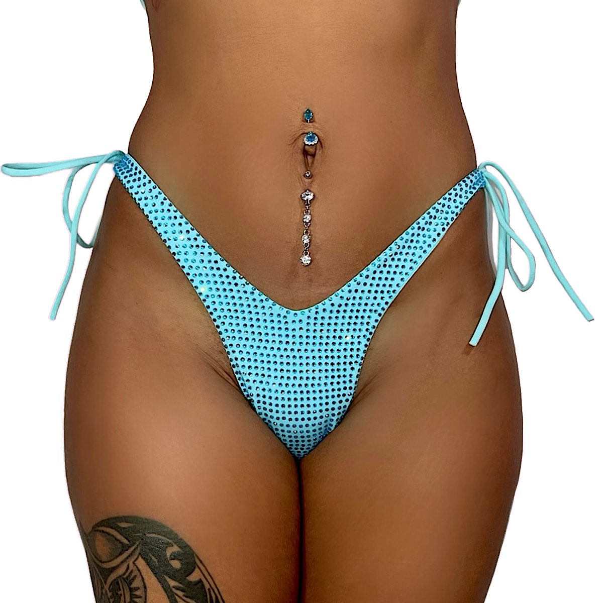 Angel Aura Hi Waist Set: Bedazzled Baby Blue