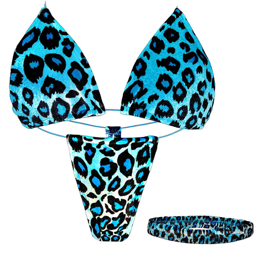 ACE Tieable Microkini + Garter: Kitten Velvet Blue