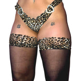 Lace Top Mesh Thigh Highs: Leopard n' Black
