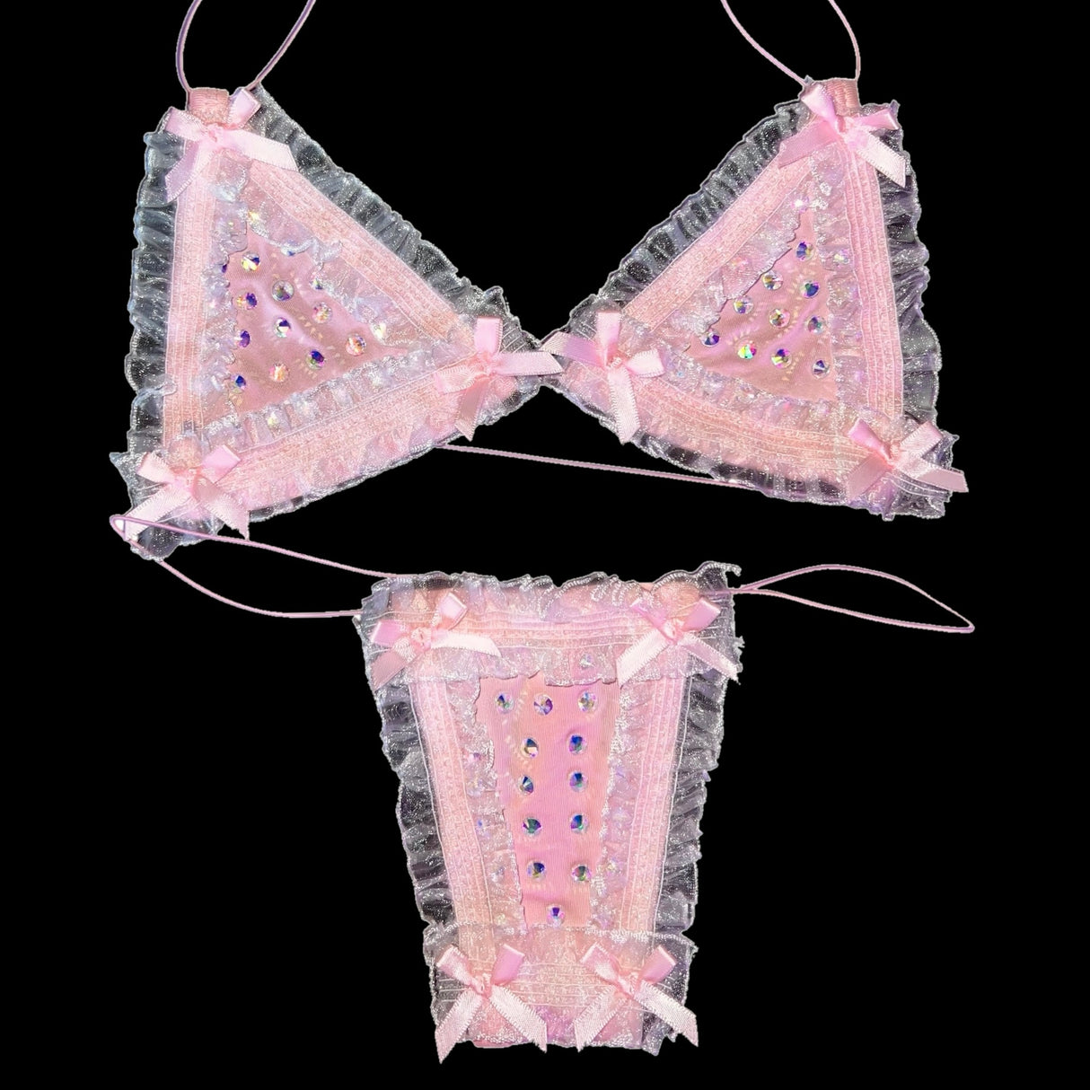 Bedazzled Microkini: Lace n' Bows Baby Pink