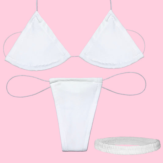 ACE Microkini Set + Classic Garter: Like a Virgin White