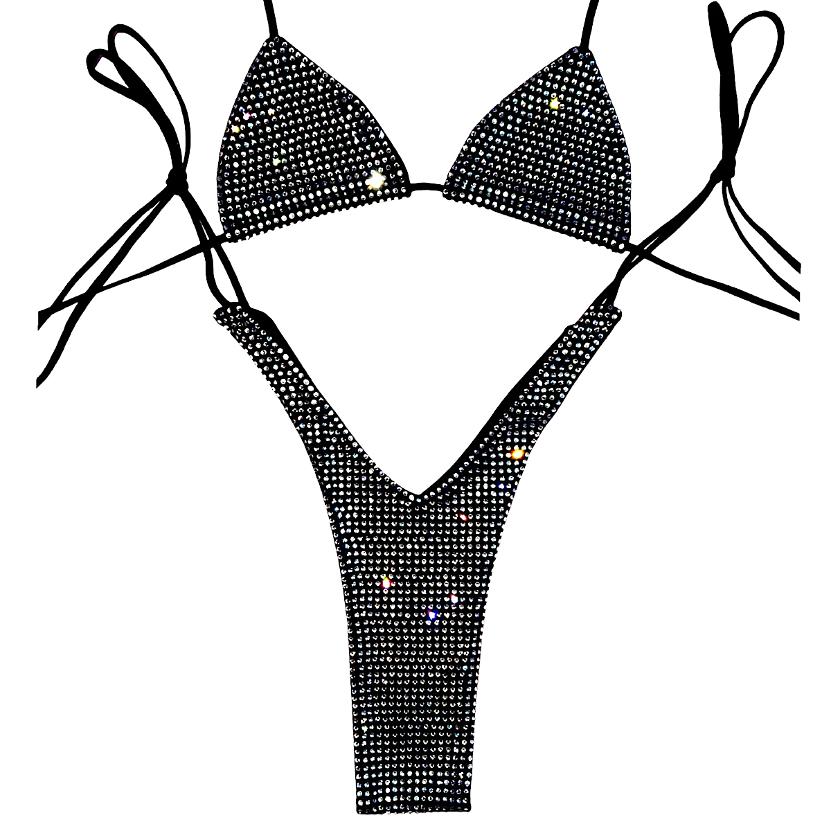 Angel Aura Hi Waist Set: Bedazzled Black