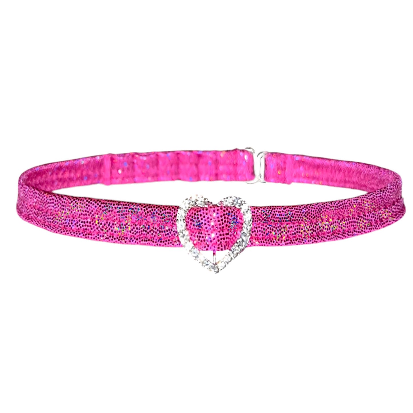 ACE Heart Charm Choker: Fairy Dust Hot Pink