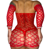 Jessica Rabbit Body Con Dress w. Sleeves: Red