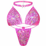 ACE Tieable Microkini Set + Choker: Halo Hot Pink