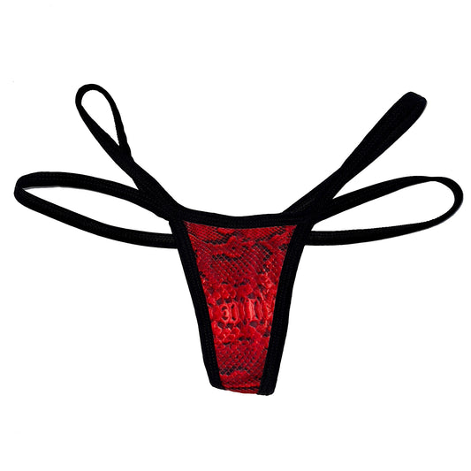 ACE Double Strap Thong: Red Venom n' Demon Time Black