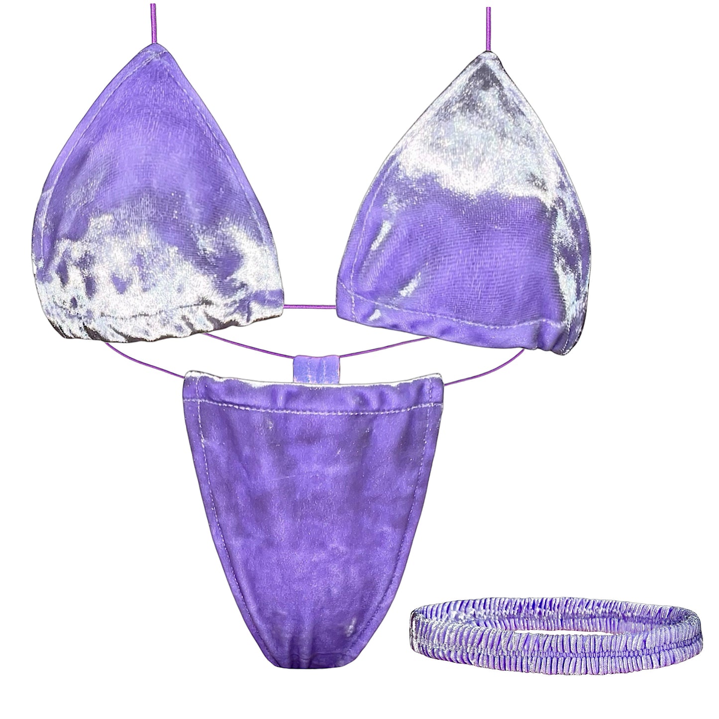 ACE Tieable Microkini + Garter: Velvet Crush Lilac