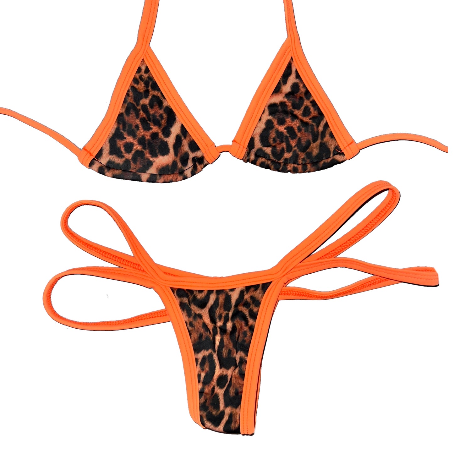 ACE Double Strap Thong: Leopard n' Orange You Glad