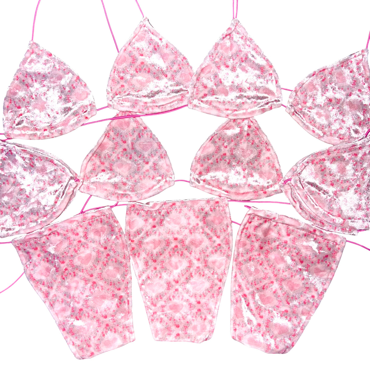 ACE Tieable Microkini: Everybody's Crush Velvet Hearts CLOSEOUT