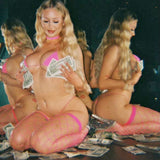 Fishnet Thigh Highs: Neon Pink