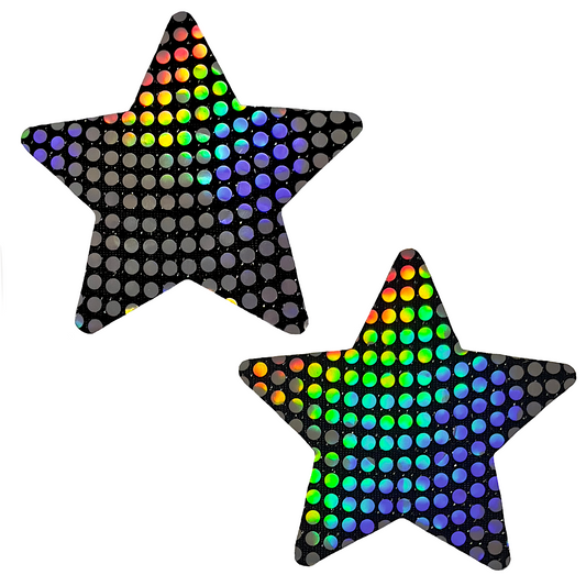 Pretty Star Pasties: Holo Sequins on Black