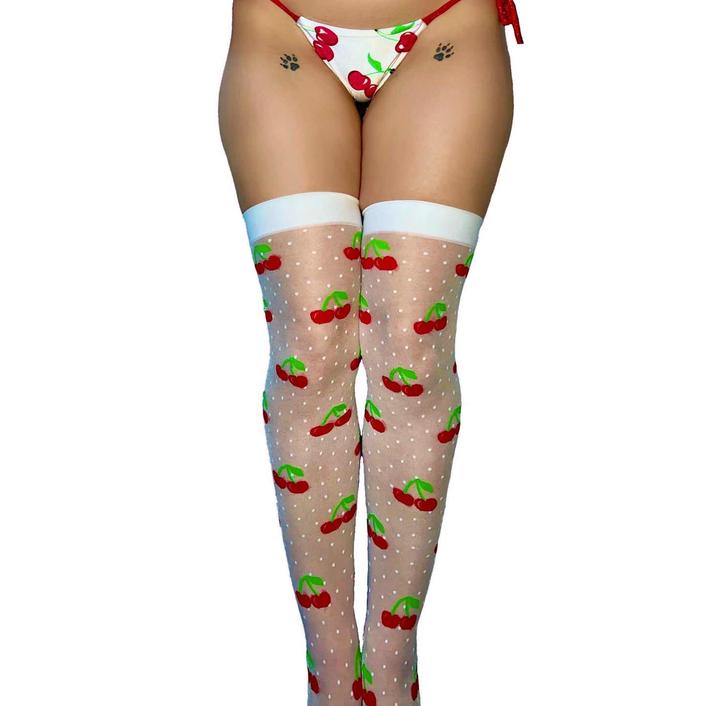 Thigh High Stockings: Cherry Pie