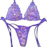 Girly Pop Frilly Trim Set: Fairy Sequin Lace Lilac