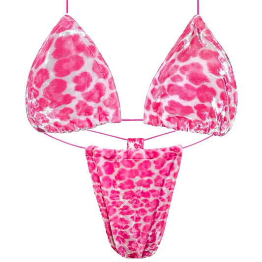 ACE Tieable Microkini: Kitten Velvet Pink n' White