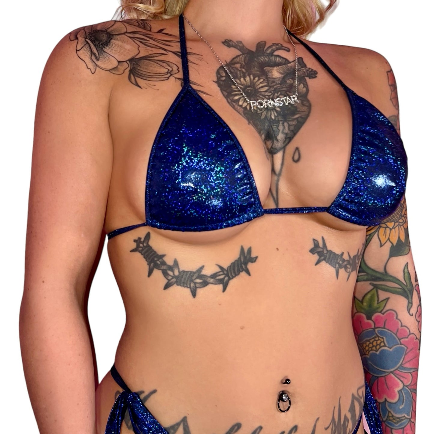 Twinkle Lil' Star Side Tie Set: Sparkly Sapphire Blue