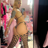 Top Tier Icy Thigh Highs: Black