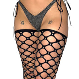 Top Tier Icy Thigh Highs: Black
