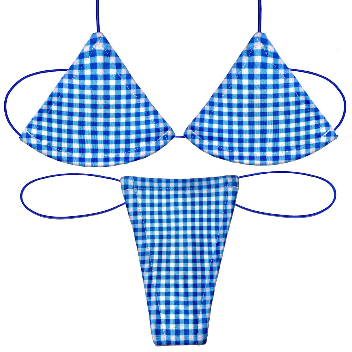 ACE Microkini Set: Gingham Blue & White