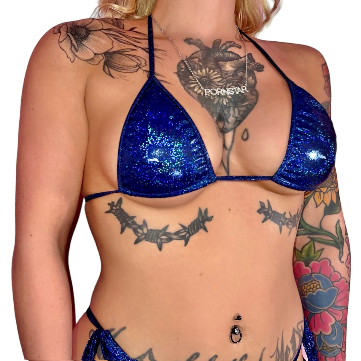 Twinkle Lil' Star Side Tie Set: Sparkly Sapphire Blue
