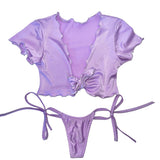 Girl Next Door Side Tie Set: Lilac