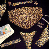 AC Aura Bedazzled Thong Set: Leopard Print
