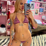 Bedazzled Microkini: Leopard Pink