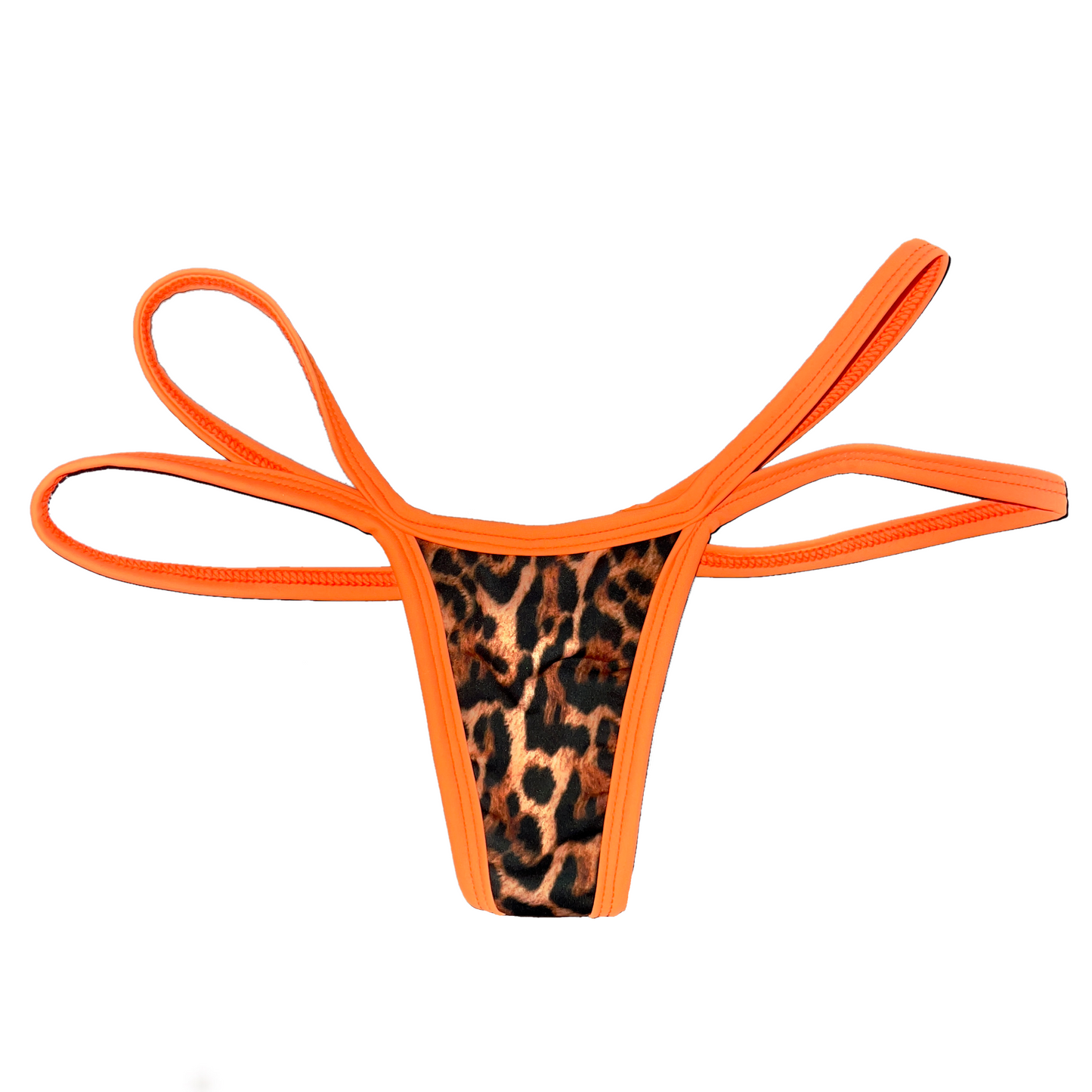 ACE Double Strap Thong: Leopard n' Orange You Glad
