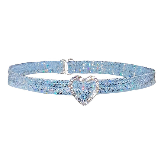 ACE Heart Charm Choker: Fairy Dust Baby Blue