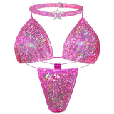 ACE Tieable Microkini Set + Choker: Halo Hot Pink