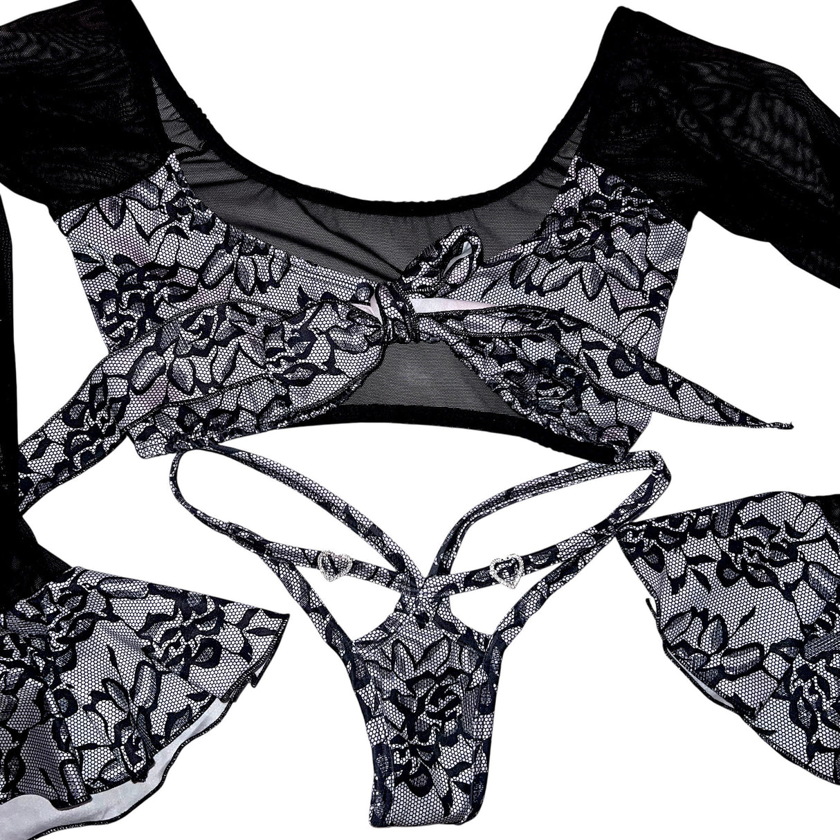 ACE Arabella Top: Dainty Lace & Mesh Black