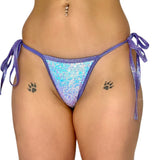 Euphoria Holo Sequins Side Tie Set: Lilac