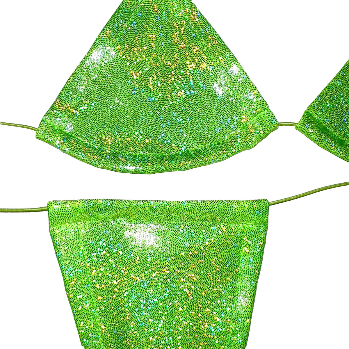 Microkinny Stripper Exotic Dancer 2 Piece Microkini Set: Sparkly Neon Green ...