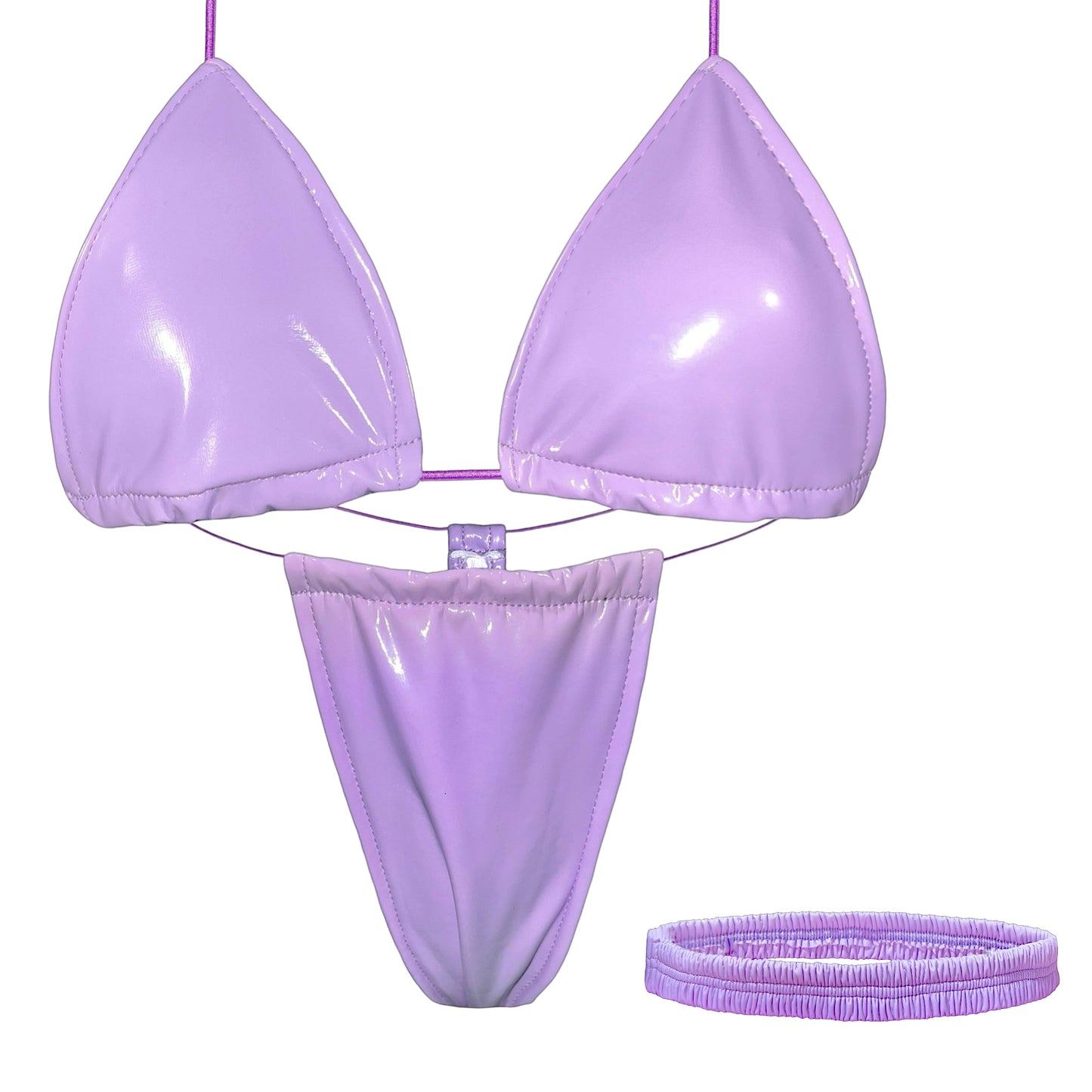 ACE Tieable Microkini + Garter: Latex Lilith Lilac