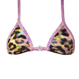 ACE Tri Top: Glossy Leopard n' Halo Baby Pink