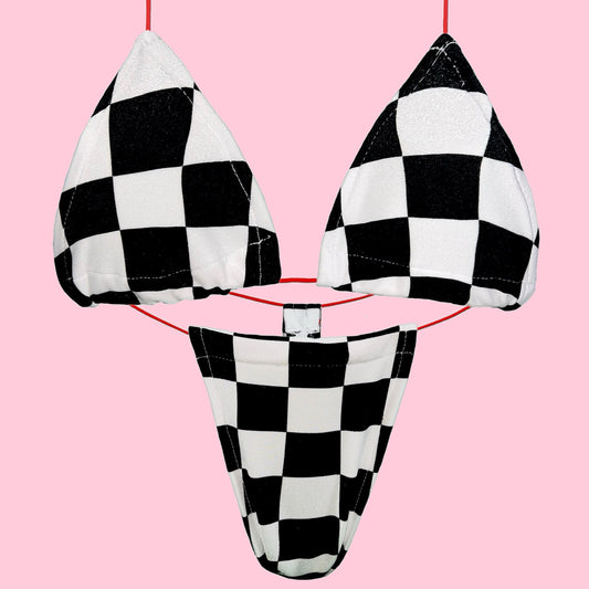 ACE Tieable Microkini: Motorsport Checkers