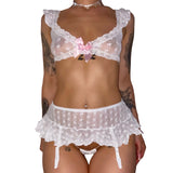 Lil Daisy Baby 2 Piece Skirt Set: White Lace