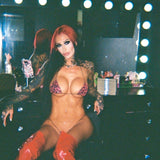 ACE Tieable Microkini: Glossy Leopard Red
