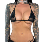 3 Piece Mesh Kini w. Wrap: Mesh Black