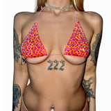 Bedazzled Microkini: Leopard Orange n' Pink