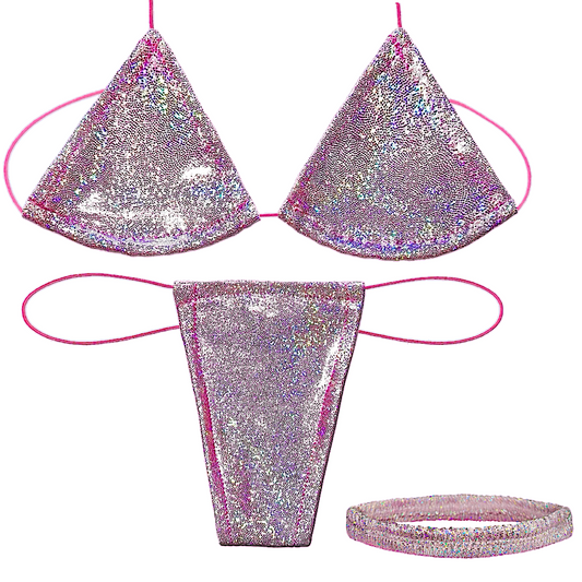 ACE Microkini Set + Classic Garter: Fairy Dust Baby Pink